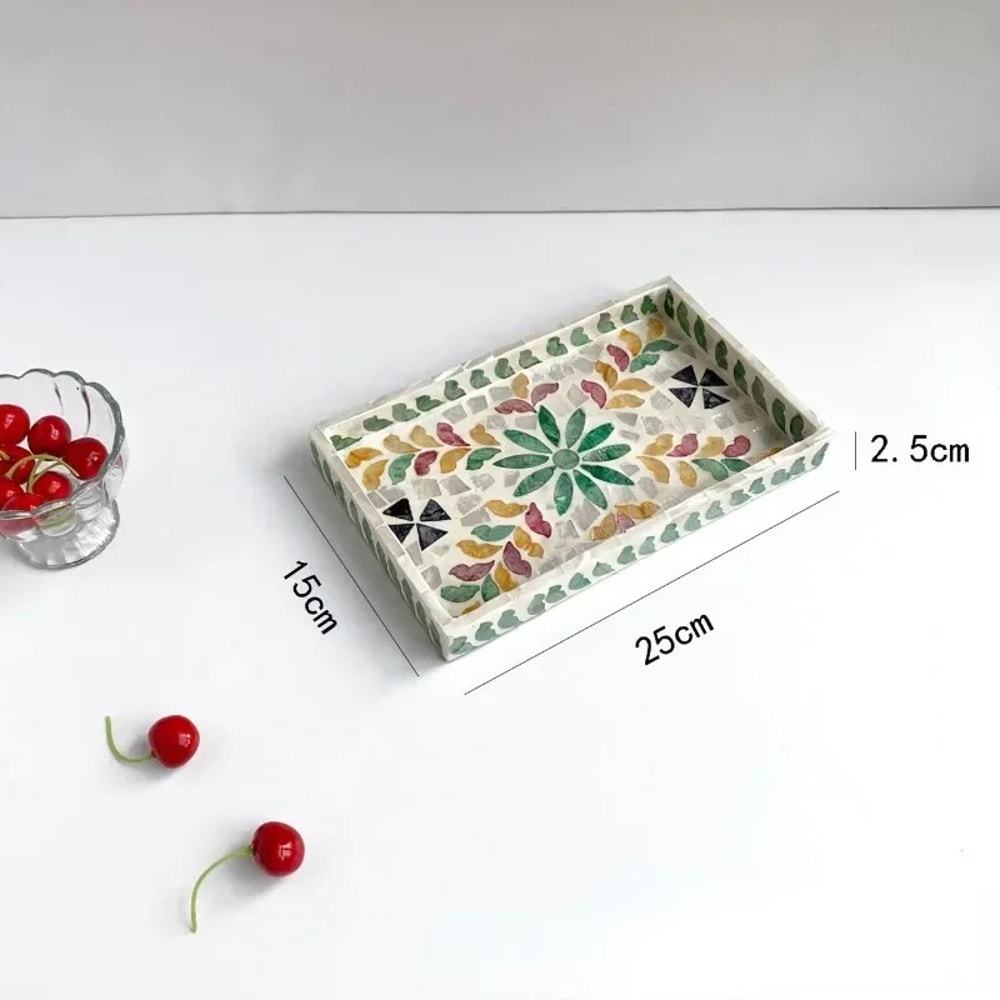 Colorful Storage Container, Rectangular Shell Tray, Decorative Storage Board