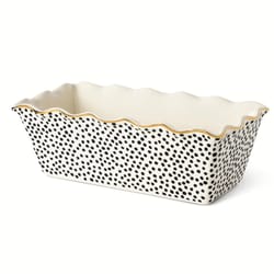 ceramic loaf pan, nonstick dot pattern bakeware, ideal for meatloaf, bread, cakes, oven safe and easy clean