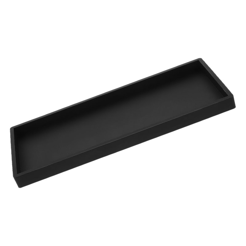 Compact Black Silicone Bathroom Vanity Tray For Jewelry Perfume Pressed Powder Storage Daily Use 3