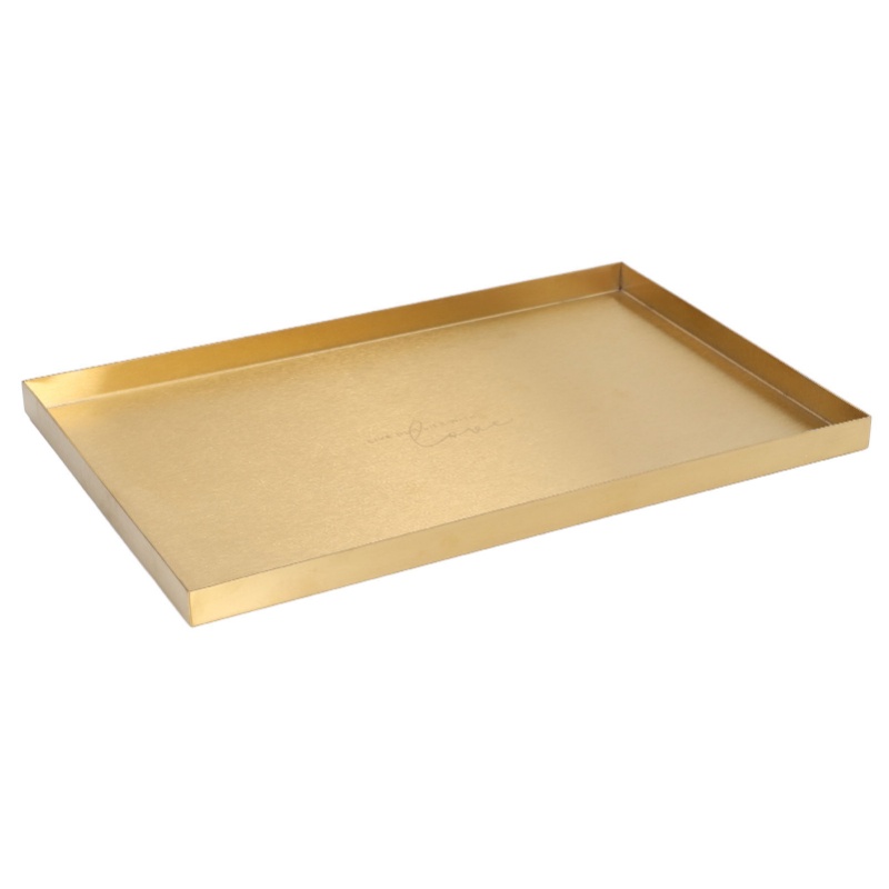 Gold Plate Modern Metal Rectangle Storage Tray for Cosmetic and Jewelry Display Stainless Steel Tray