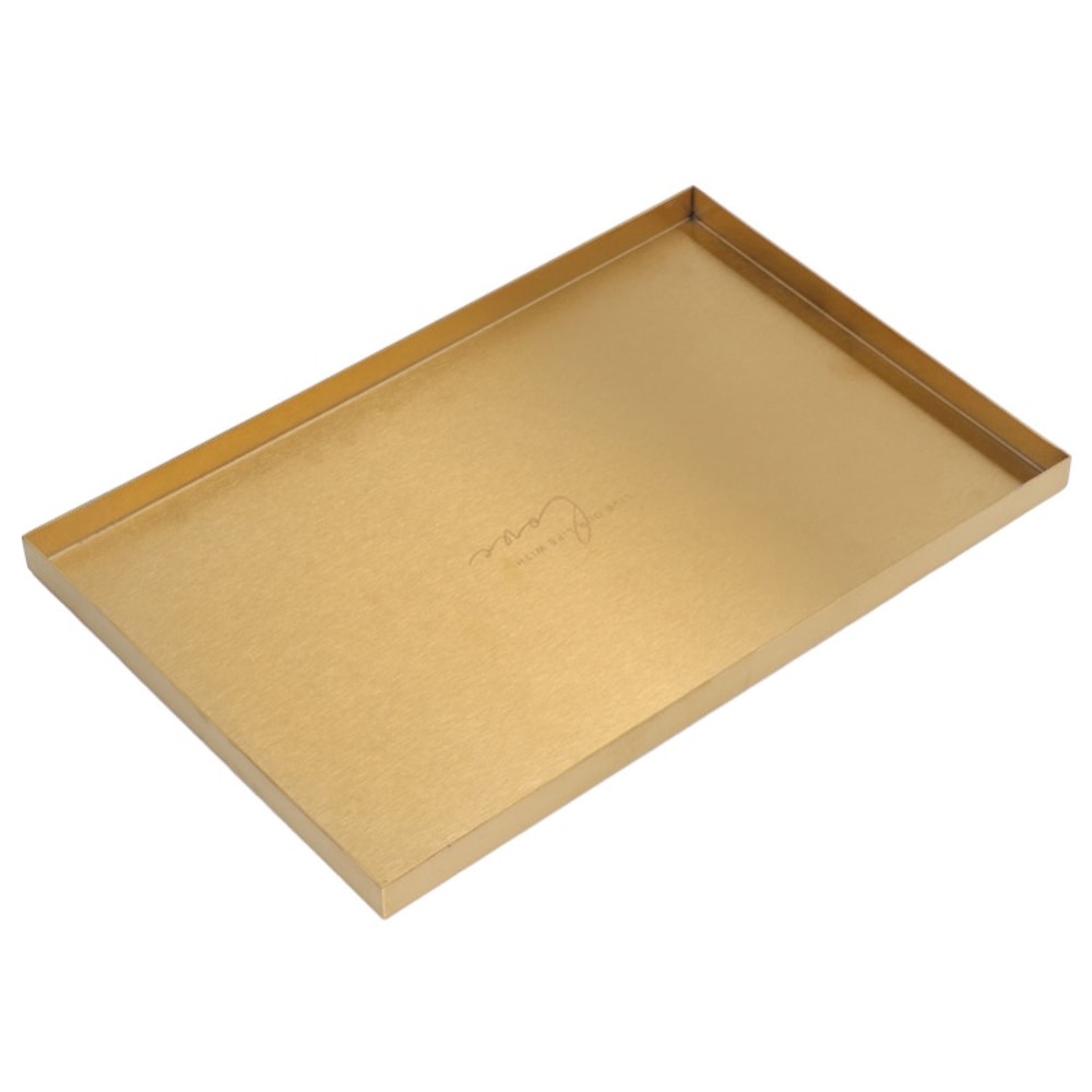 Gold Plate Modern Metal Rectangle Storage Tray for Cosmetic and Jewelry Display Stainless Steel Tray