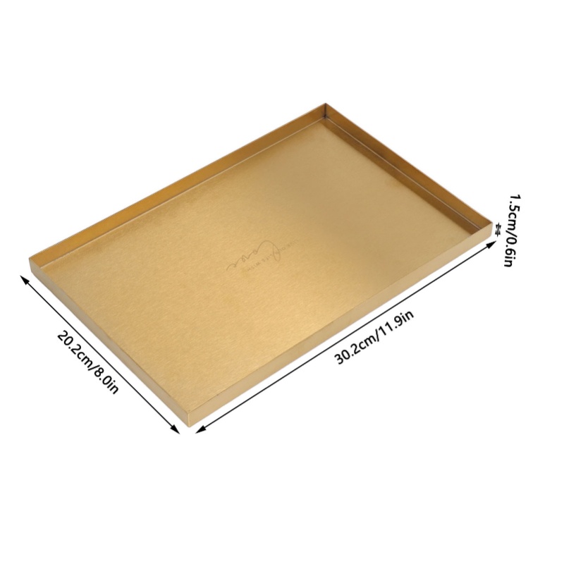 Gold Plate Modern Metal Rectangle Storage Tray for Cosmetic and Jewelry Display Stainless Steel Tray