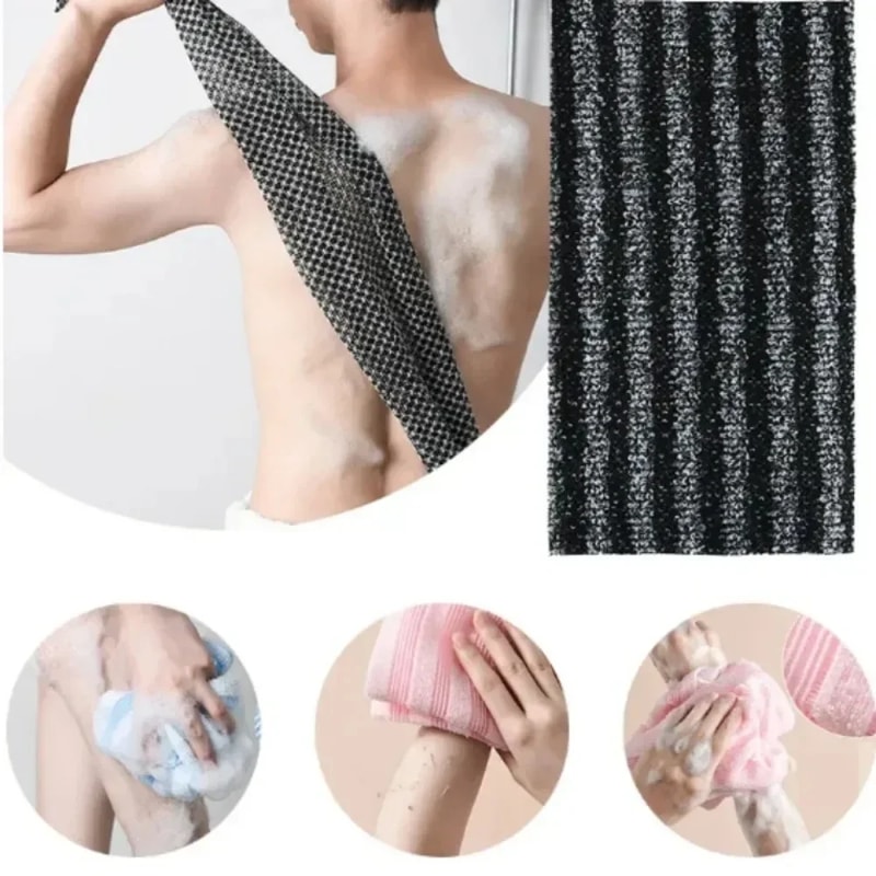 Exfoliating Scrub Washcloth Bath Nylon Towel Brush for Back Towels Rubbing Sponge Bathroom Accessories