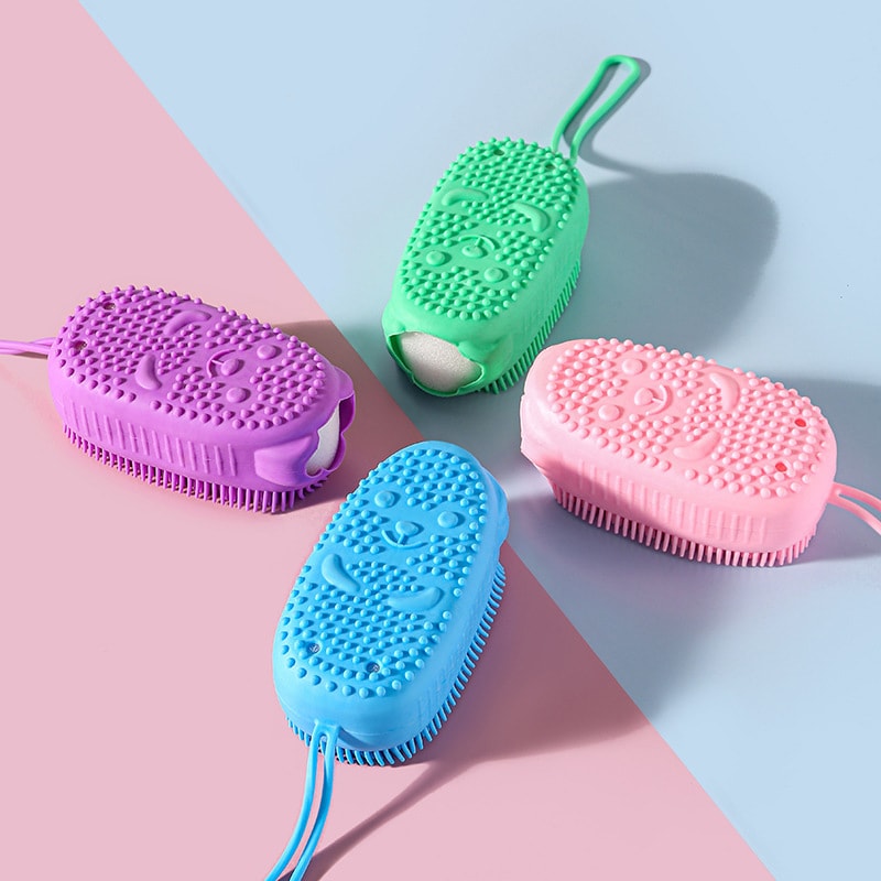 Shower Silicone Body Scrubber Exfoliating Scrub Sponge Massager Skin Cleaner Bubble Bath Brush Clea 1