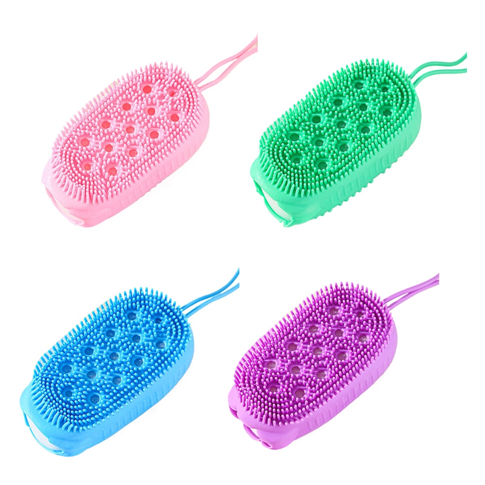 Shower Silicone Body Scrubber Exfoliating Scrub Sponge Massager Skin Cleaner Bubble Bath Brush Clea 0