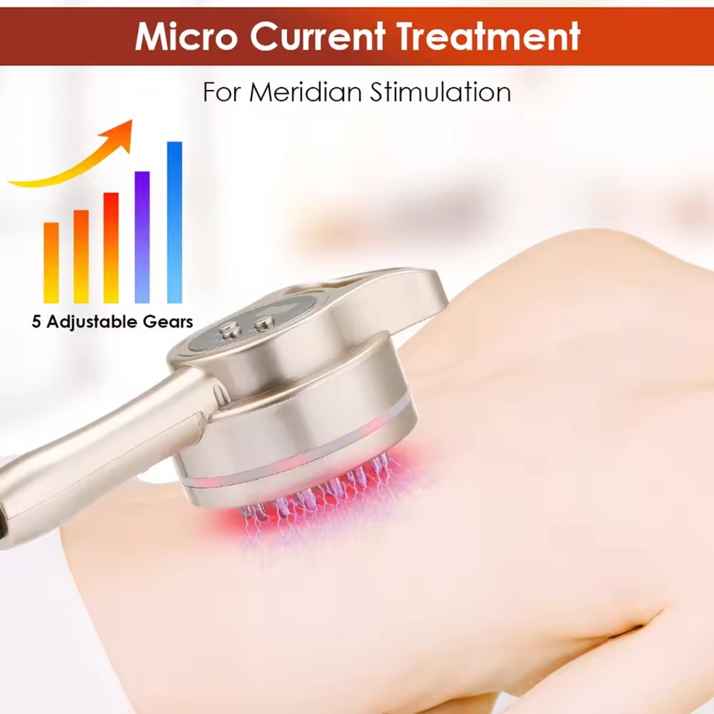 Body Slimming Electric Meridian Brush Scraping Massage Anti Cellulite Fat Burner Microcurrent Guash 4