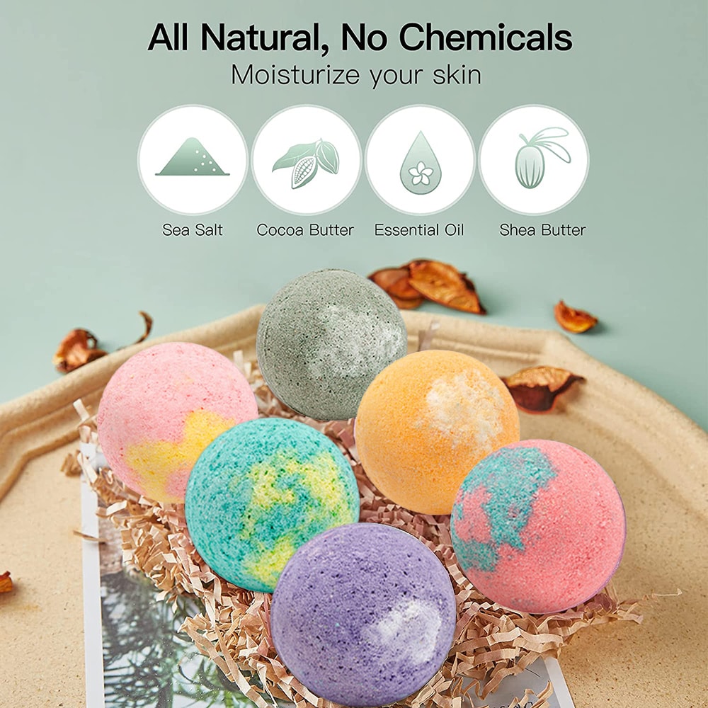 Natural Organic Bath Bombs Mini Handmade Bathing Bombs Gift Set For Moisturizing Dry Skin Relaxatio 4