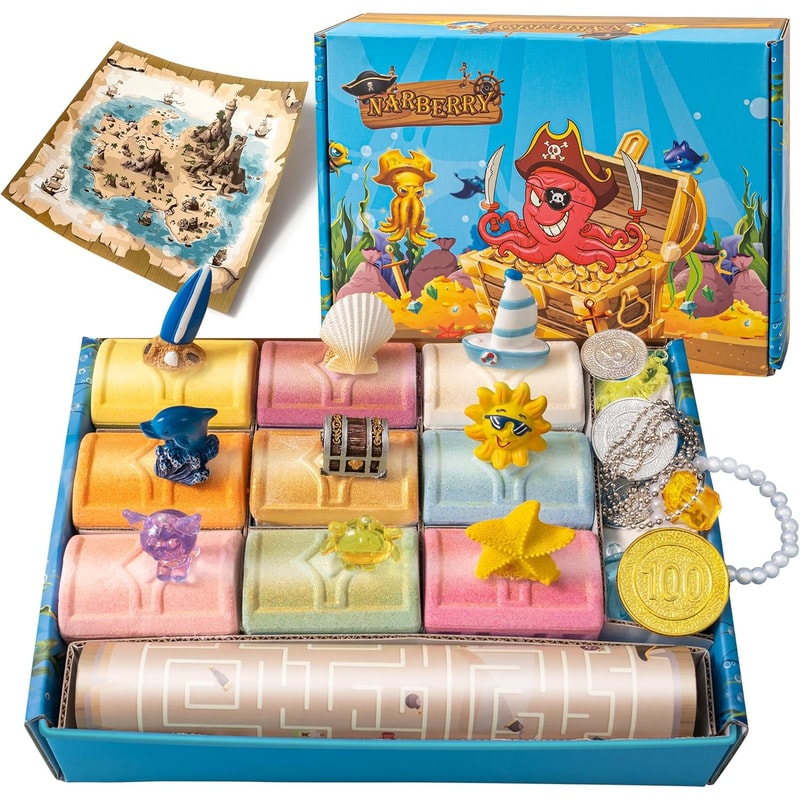 Bath Bombs For Kids With Surprise Toys Inside Treasure Chest Bath Bombs Gift Set For Kids 3