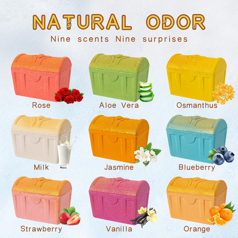 Bath Bombs For Kids With Surprise Toys Inside Treasure Chest Bath Bombs Gift Set For Kids 4