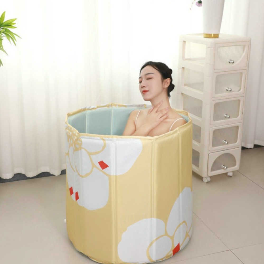Portable Folding Bathtub Simple Bathtub Longlasting Durable Thick Adult Bathtub With Temperature Co 3