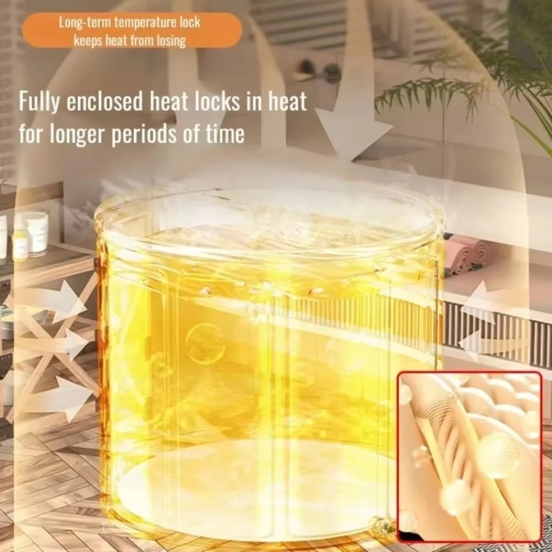 Portable Folding Bathtub Simple Bathtub Longlasting Durable Thick Adult Bathtub With Temperature Co 1