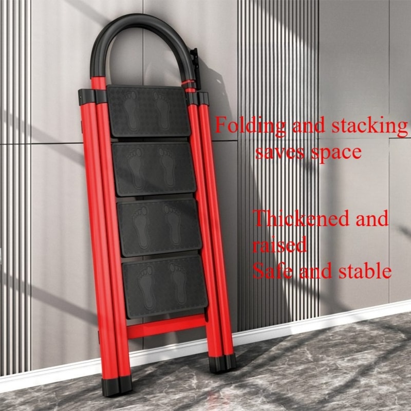Small Portable Foldable Household Ladder Multipurpose Telescopic Four Step Ladder Multifunctional I 1