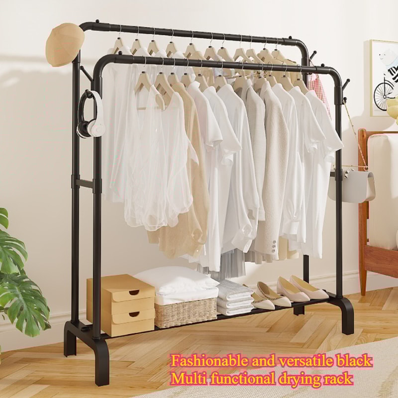 Floor Standing Metal Clothes Rack Detachable Storage Easy To Assemble Convenient Clothes Rack 2