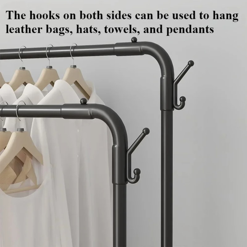 Floor Standing Metal Clothes Rack Detachable Storage Easy To Assemble Convenient Clothes Rack 4