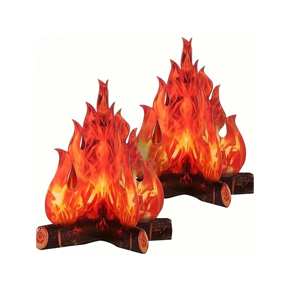 3D Halloween Fire FakeFlame Decorative Bonfire Centerpiece Halloween Decoration 0