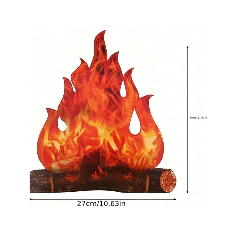 3D Halloween Fire FakeFlame Decorative Bonfire Centerpiece Halloween Decoration 3