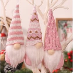 holiday tree ornaments, christmas hanging decorations, swedish handmade plush santa elves, home christmas decor