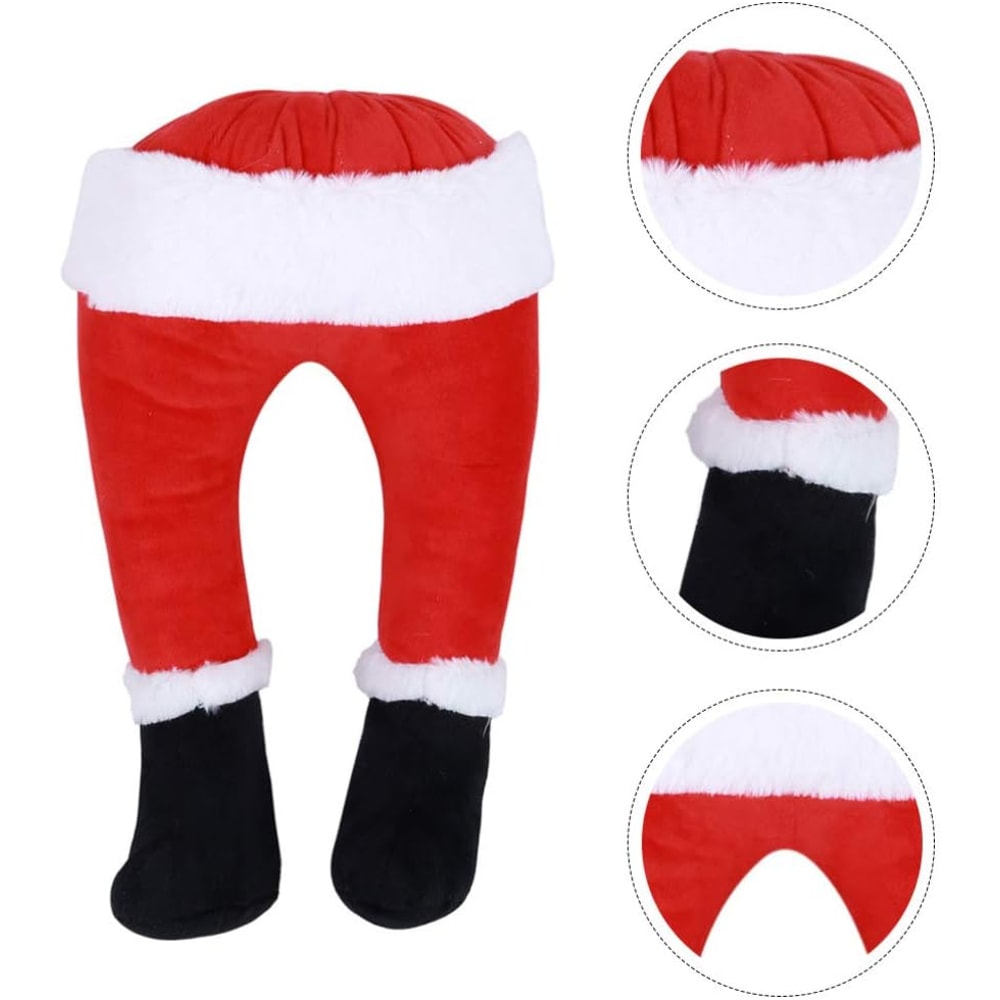 Filled Christmas Tree Topper Christmas Santa Leg Decorations Holiday Party Fireplace Ornaments 4
