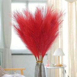 large red artificial pampas tree branches tall faux grass for wedding party decoration