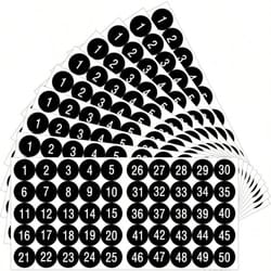 waterproof vinyl number stickers sheets consecutive decals self-adhesive for party gift decoration