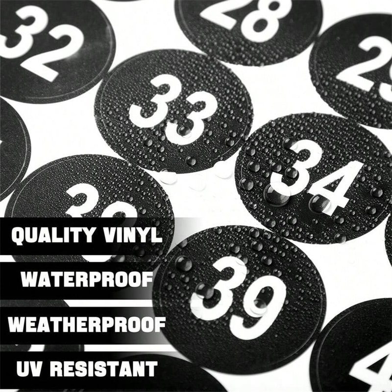 Waterproof Vinyl Number Stickers Sheets Consecutive Decals SelfAdhesive For Party Gift Decoration 1