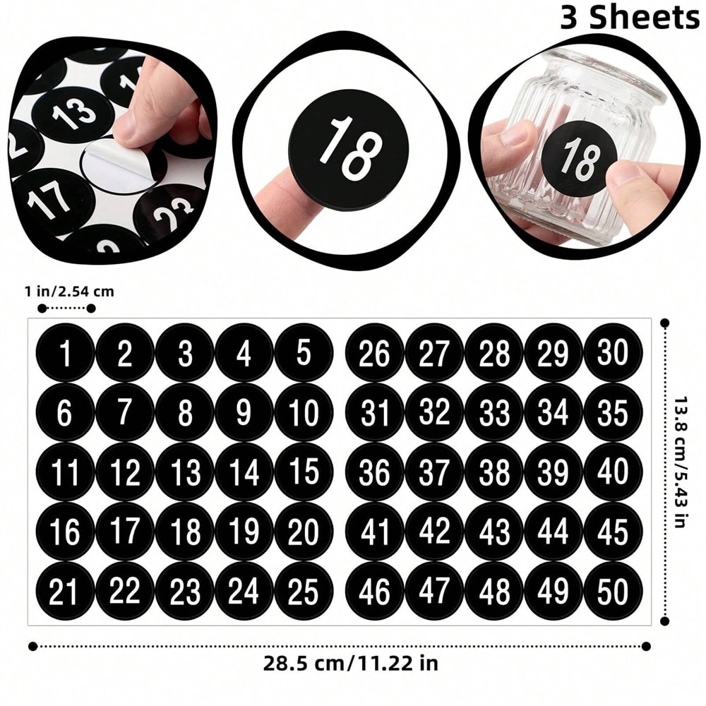 Waterproof Vinyl Number Stickers Sheets Consecutive Decals SelfAdhesive For Party Gift Decoration 7