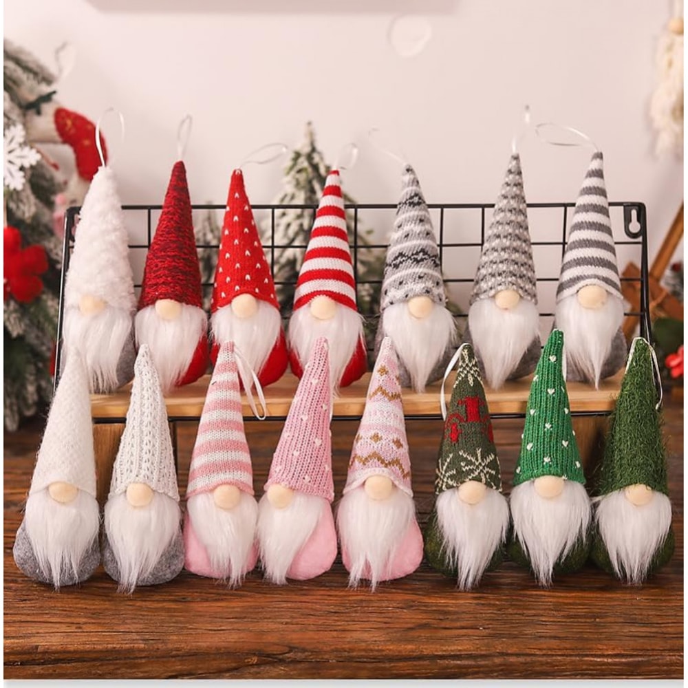 Christmas Hanging Decorations Handmade Plush Santa Elves Home Christmas Decoration 1