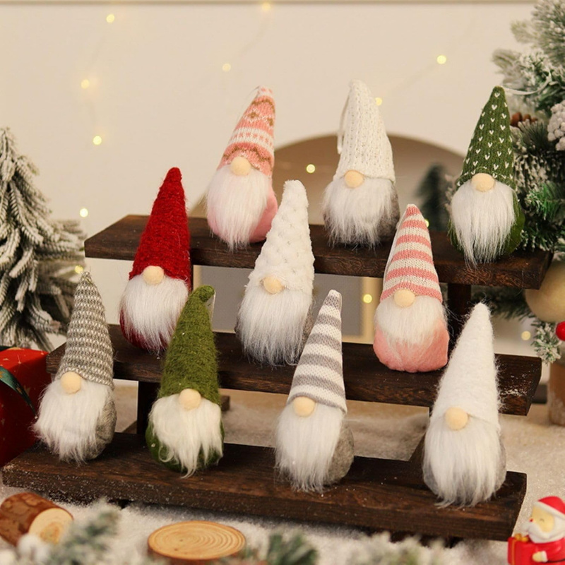 Christmas Hanging Decorations Handmade Plush Santa Elves Home Christmas Decoration 2