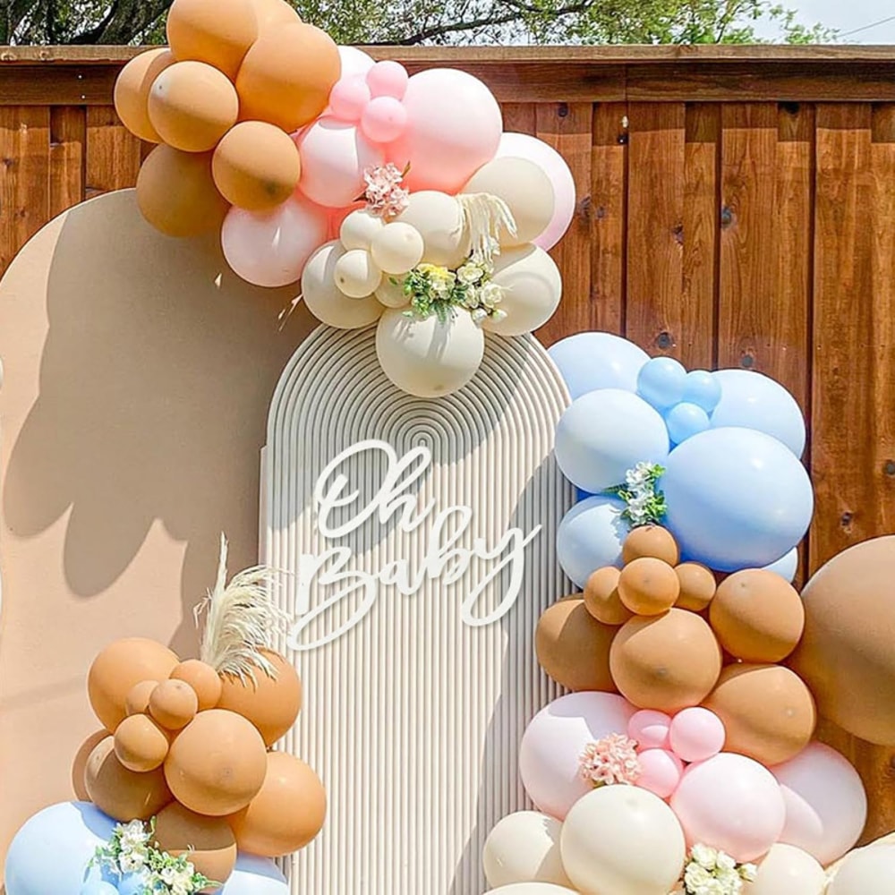 Felt Oh Baby Sign For Baby Shower Backdrop Birthday Party Banner Photography Background 1