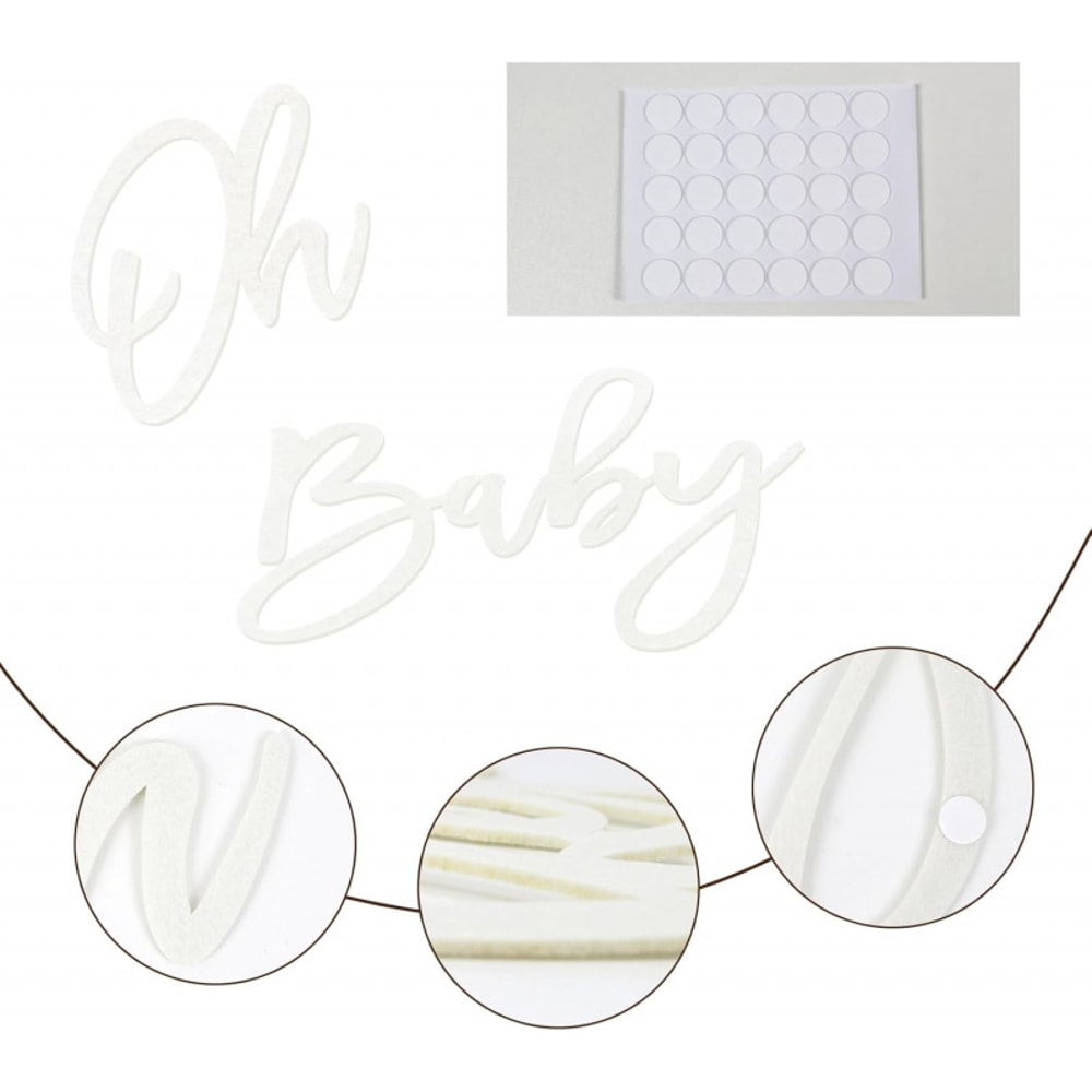 Felt Oh Baby Sign For Baby Shower Backdrop Birthday Party Banner Photography Background 5