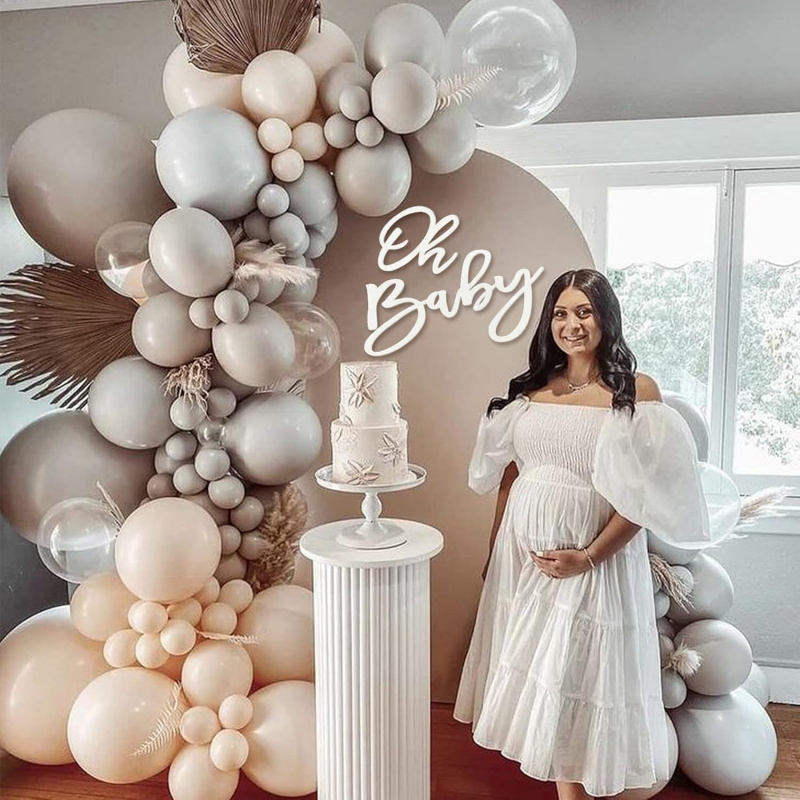 Felt Oh Baby Sign For Baby Shower Backdrop Birthday Party Banner Photography Background 2