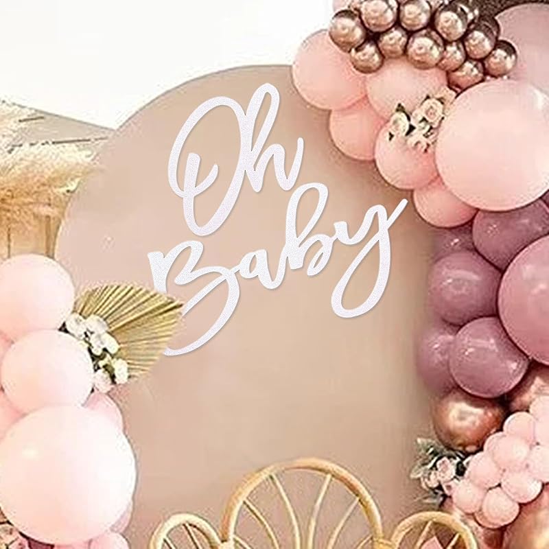 Felt Oh Baby Sign For Baby Shower Backdrop Birthday Party Banner Photography Background 4