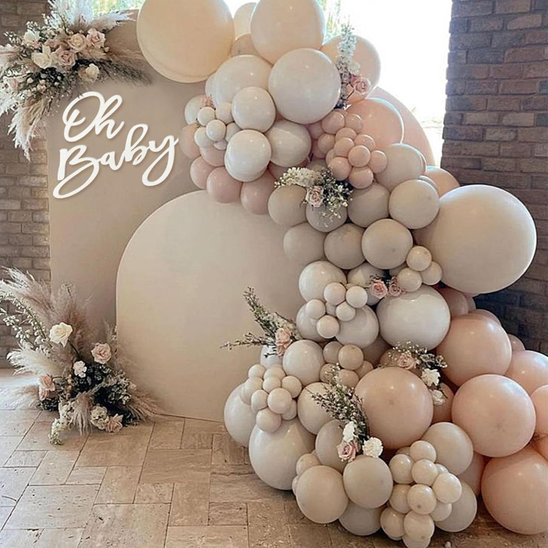 Felt Oh Baby Sign For Baby Shower Backdrop Birthday Party Banner Photography Background 3