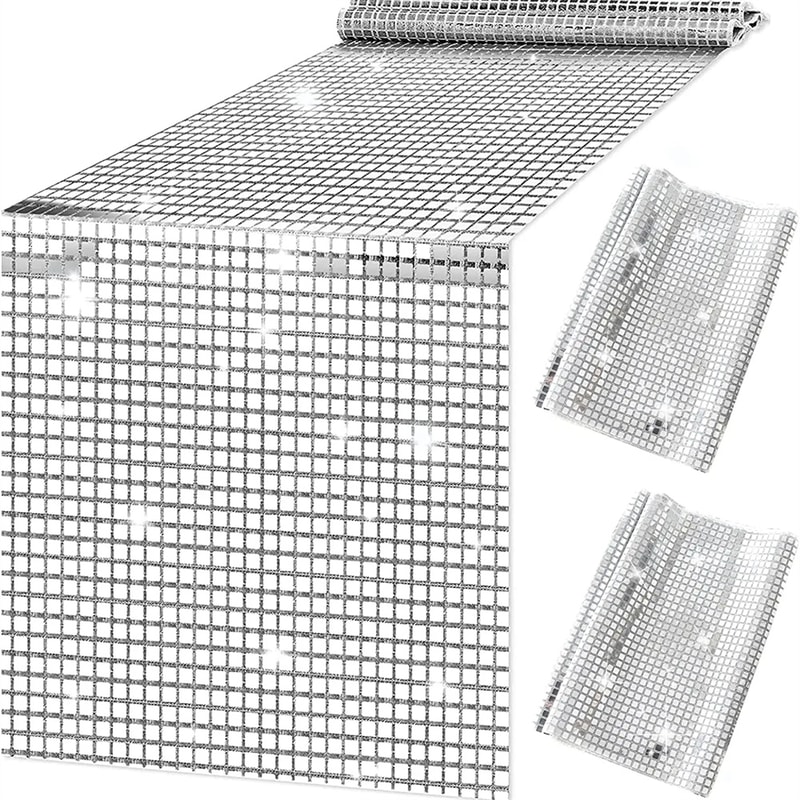 Glitter Sequin Table Runner Mirror Gold Silver Metallic Dining Table Decoration for Wedding Party Birthday