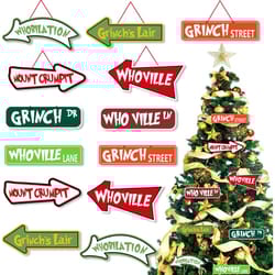 whoville christmas tree ornaments greench paper card hanging welcome to whoville tree decorations