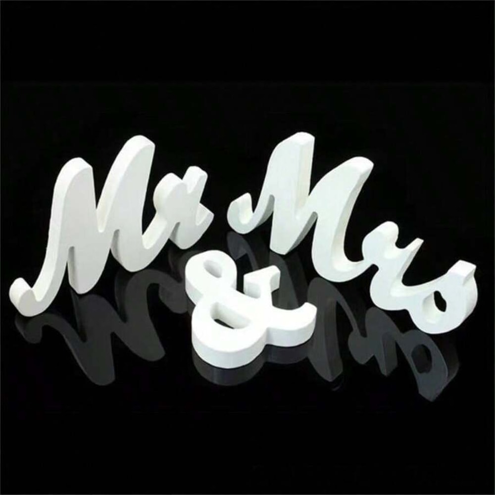 Wooden Mr and Mrs Sign Wedding Ceremony Check-In Desk Dining Table Home Hotel Decoration