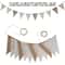 Brown Burlap Pennant Banner Triangle Flags with Coffee Linen Twine String for DIY Celebration Wedding Birthday Party