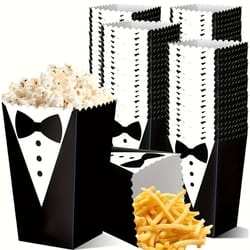black tie pattern popcorn box tuxedo design for wedding and party decor