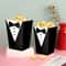 Black Tie Pattern Popcorn Box Tuxedo Design for Wedding and Party Decor