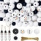 DIY Christmas Snowman Wooden Beads Kit Festive Decoration Set With Jute Rope For Holiday Craft Proj 0