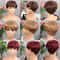 Brown Short Pixie Cut Wig Human Hair For Black Women Machine Made Wigs With Bangs Colored Human Hai 4