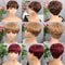 Brown Short Pixie Cut Wig Human Hair For Black Women Machine Made Wigs With Bangs Colored Human Hai 4