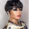 Brown Short Pixie Cut Wig Human Hair For Black Women Machine Made Wigs With Bangs Colored Human Hai 5
