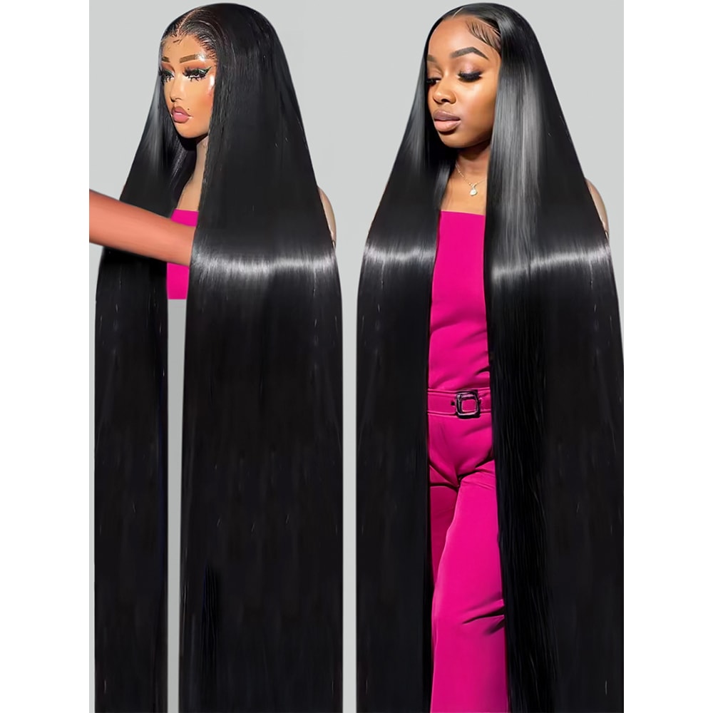 HD Transparent Bone Straight Lace Front Wigs Full Lace Brazilian Human Hair for Women