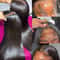 HD Transparent Bone Straight Lace Front Wigs Full Lace Brazilian Human Hair for Women