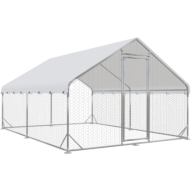 Outdoor Chicken Coop Walkin Poultry Cage Large Metal Chicken Coop Run With Waterproof And AntiUltra 0