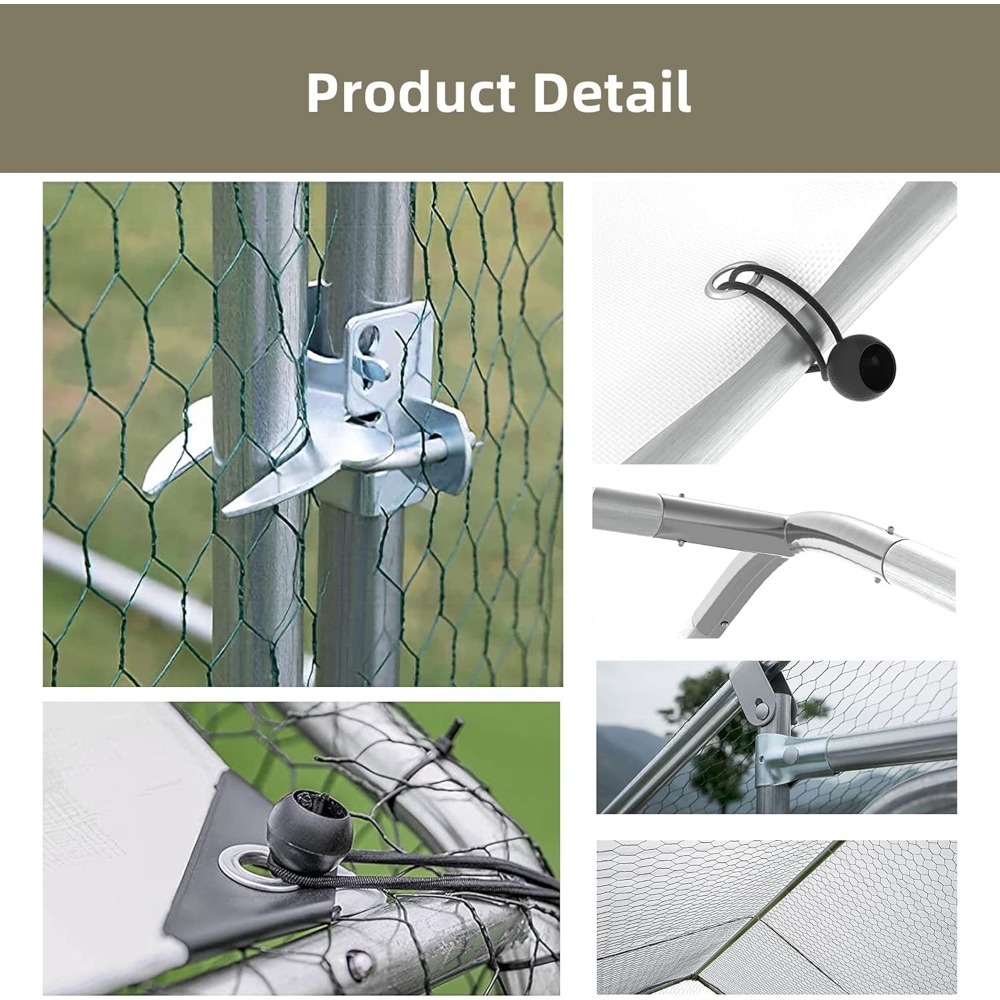 Outdoor Chicken Coop Walkin Poultry Cage Large Metal Chicken Coop Run With Waterproof And AntiUltra 4