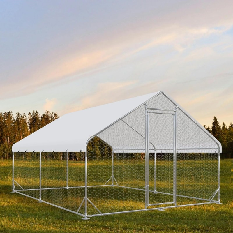 Outdoor Chicken Coop Walkin Poultry Cage Large Metal Chicken Coop Run With Waterproof And AntiUltra 3