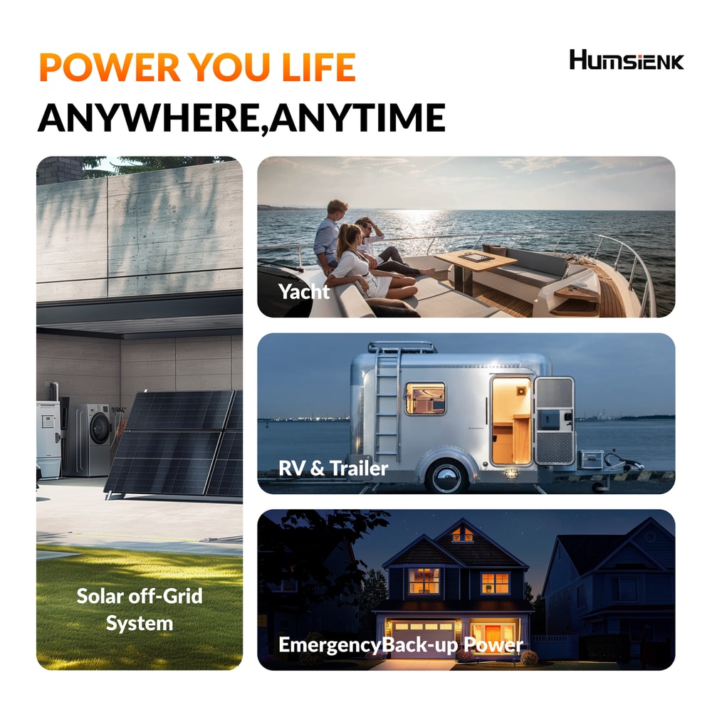 Humsienk Lithium Iron Phosphate Battery With BMS For RV Vans Trolling Motor Golf Cart Camping 5