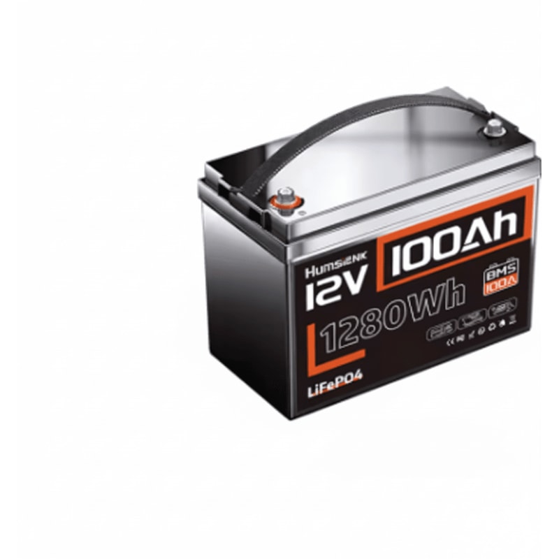 Humsienk Lithium Iron Phosphate Battery With BMS For RV Vans Trolling Motor Golf Cart Camping 0